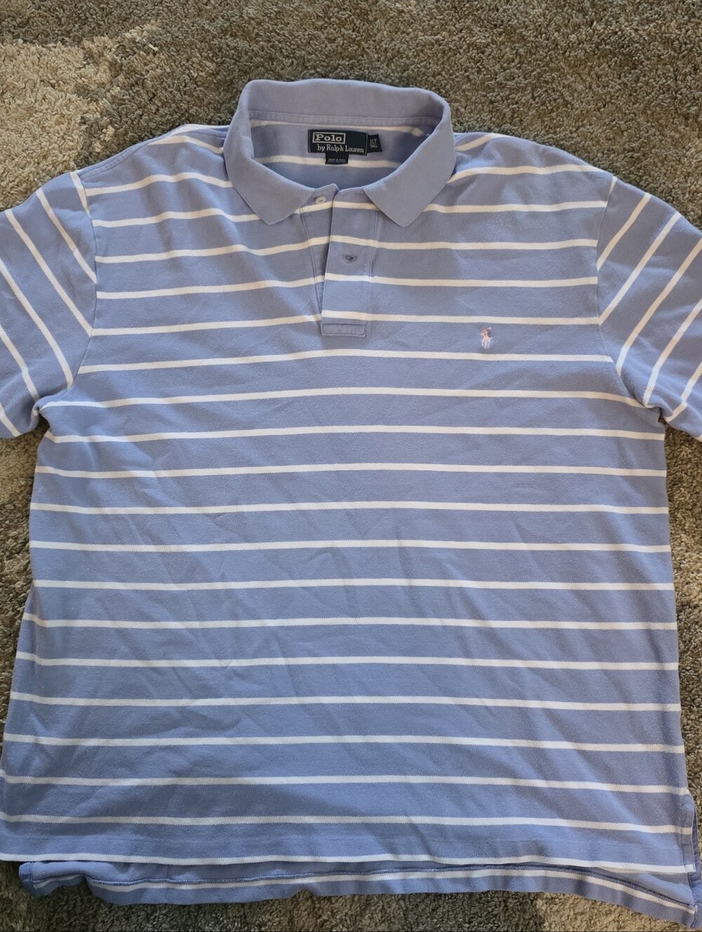 PPolo by Ralph Lauren Light Blue & White Striped Polo